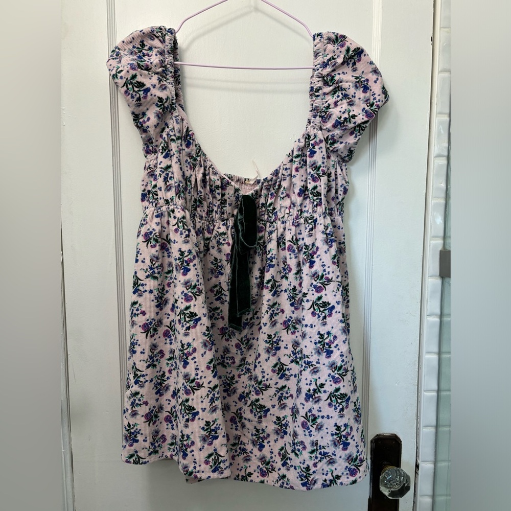 NEW Free People Gaia Floral Printed Cord Tunic Babydoll Dress - Picture 3 of 6